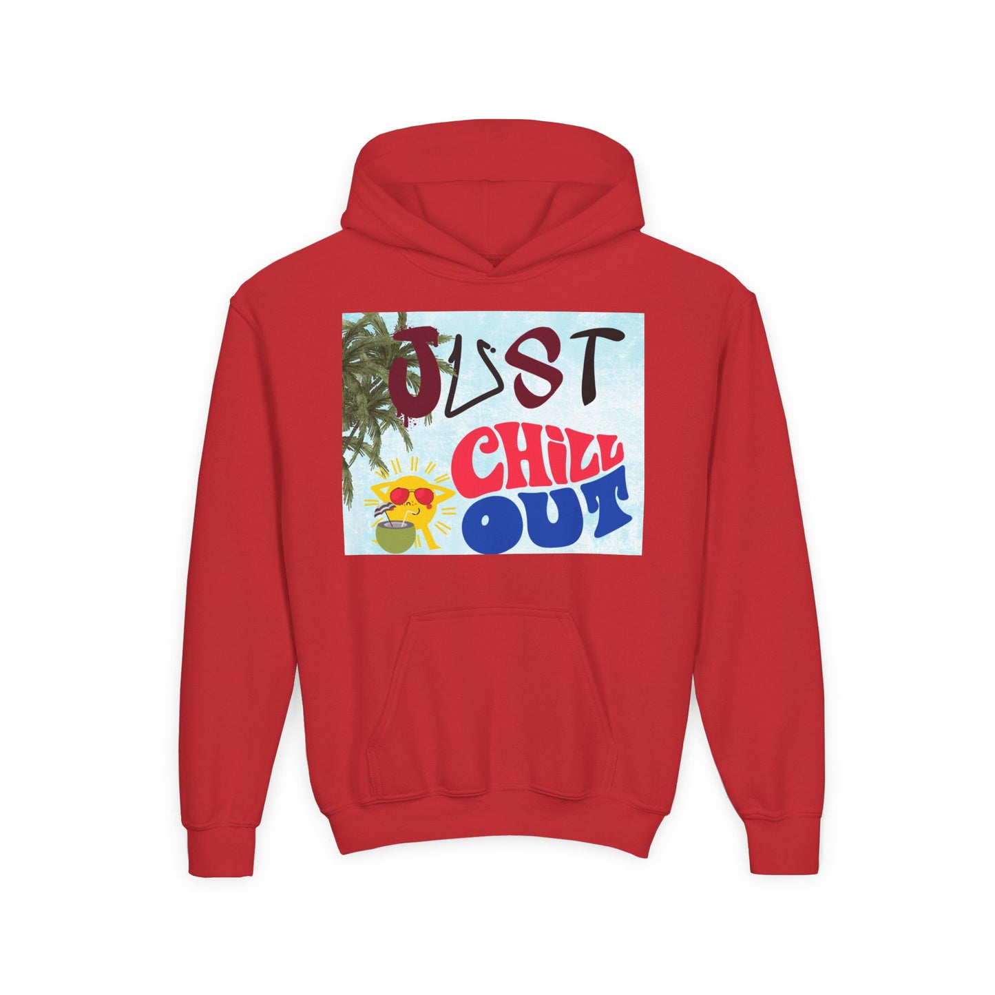 Youth Hoodie with 'Just Chill Out' Design, Relaxed Hooded Sweatshirt for Kids, Cozy Youth Apparel, Gift for Youngsters, Perfect for [...]