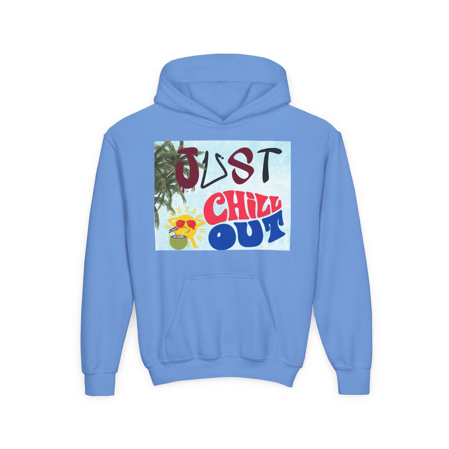 Youth Hoodie with 'Just Chill Out' Design, Relaxed Hooded Sweatshirt for Kids, Cozy Youth Apparel, Gift for Youngsters, Perfect for [...]