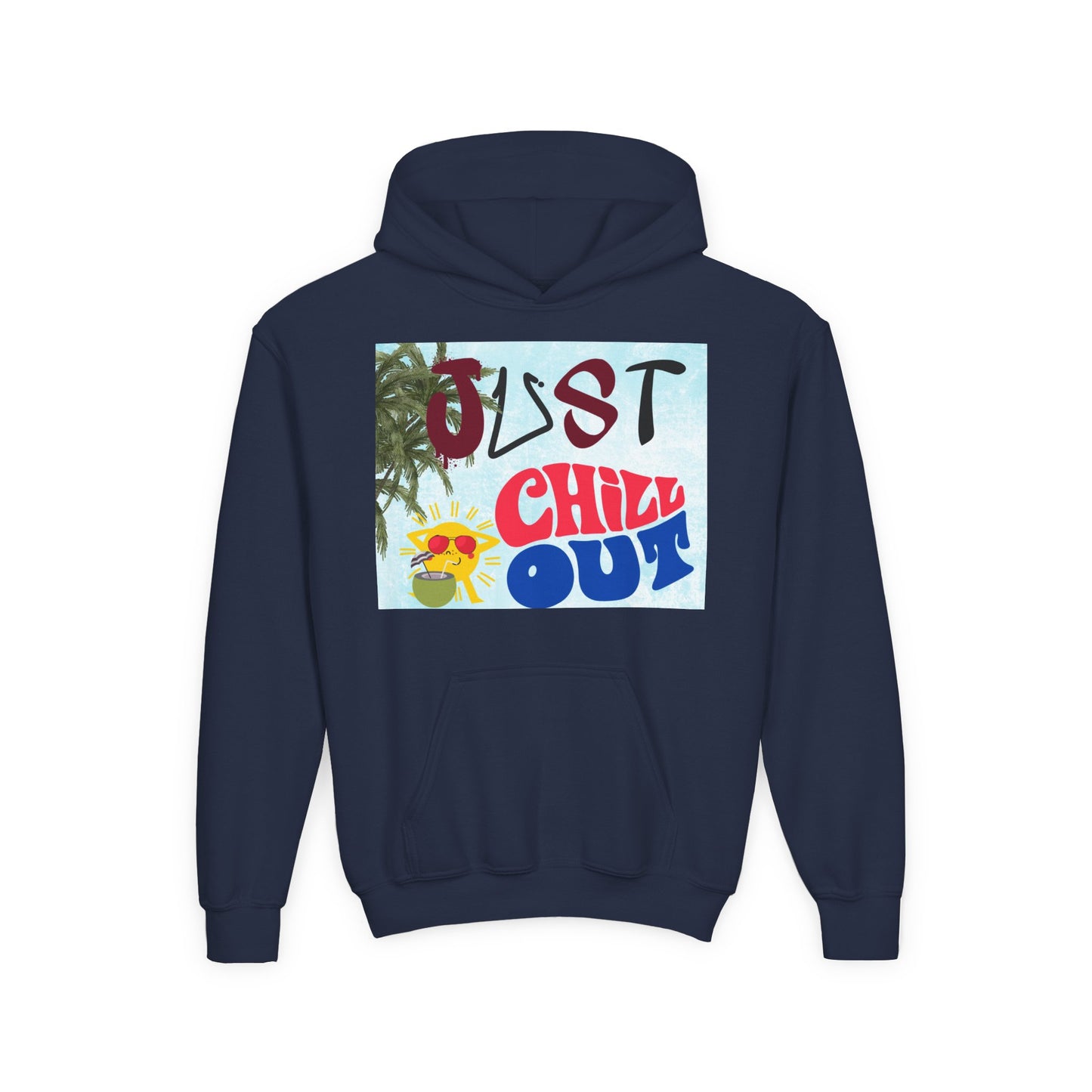 Youth Hoodie with 'Just Chill Out' Design, Relaxed Hooded Sweatshirt for Kids, Cozy Youth Apparel, Gift for Youngsters, Perfect for [...]