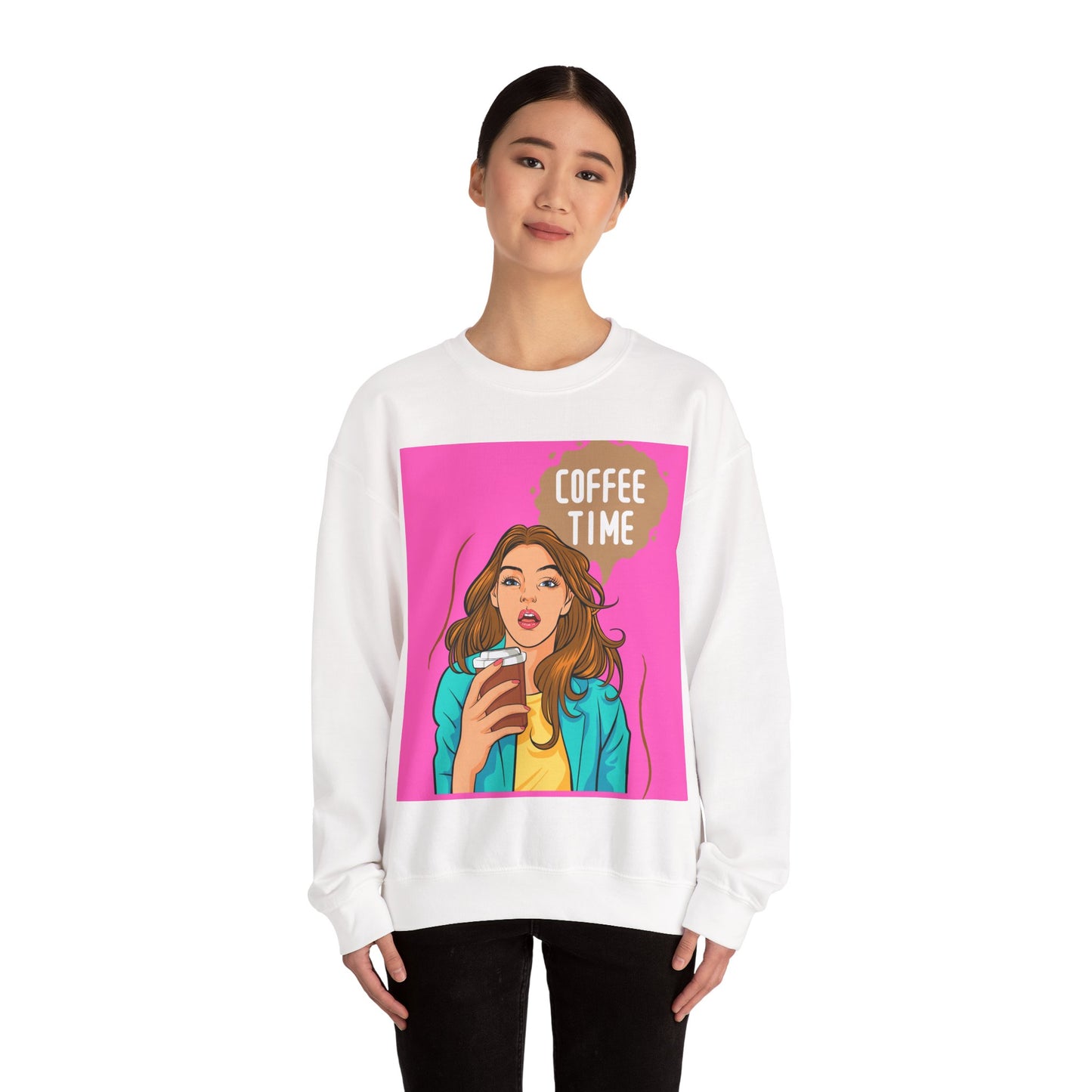 Coffee Lover Crewneck Sweatshirt, Cozy Coffee Sweatshirt, Gifts for Her, Cute Sweatshirt, Girly Coffee Sweatshirt