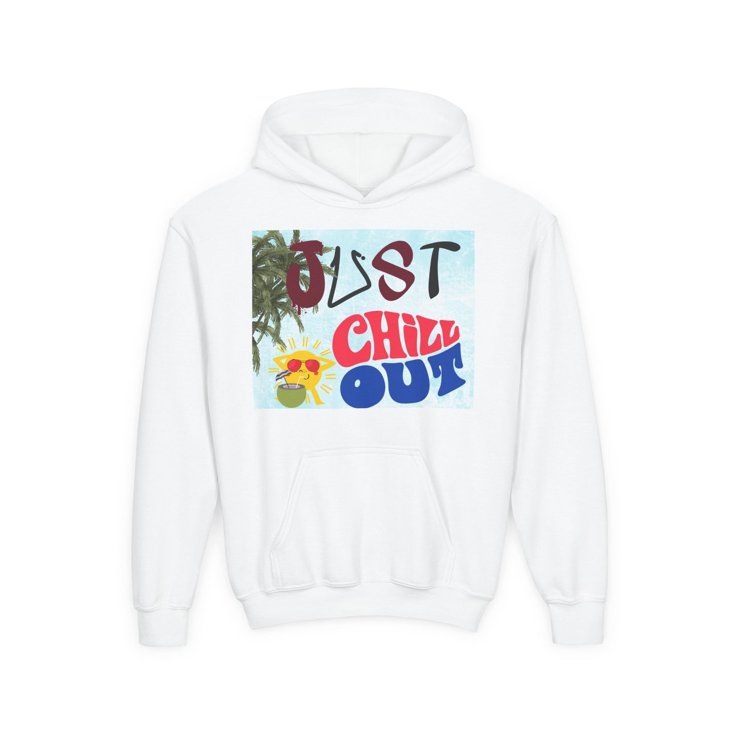 Youth Hoodie with 'Just Chill Out' Design, Relaxed Hooded Sweatshirt for Kids, Cozy Youth Apparel, Gift for Youngsters, Perfect for [...]