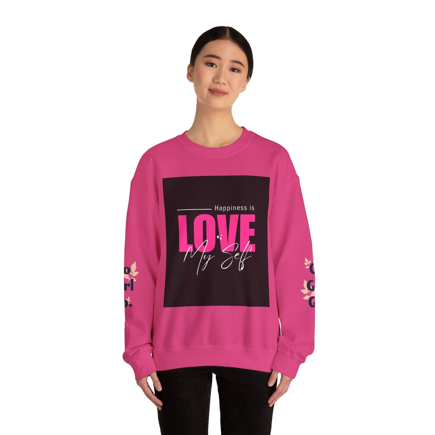 Empowerment Crewneck Sweatshirt - Happiness is Love, Girls, Self-Love, Gift for Her, Cozy Style