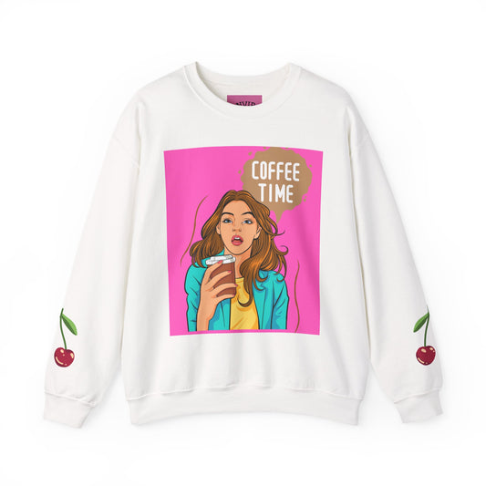 Coffee Lover Crewneck Sweatshirt, Cozy Coffee Sweatshirt, Gifts for Her, Cute Sweatshirt, Girly Coffee Sweatshirt
