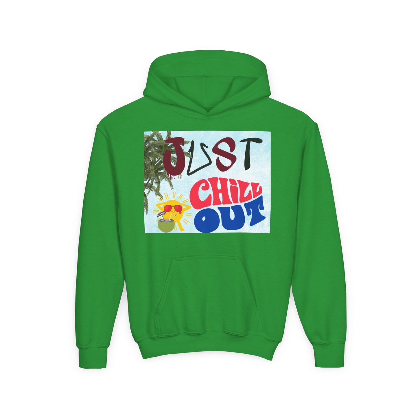 Youth Hoodie with 'Just Chill Out' Design, Relaxed Hooded Sweatshirt for Kids, Cozy Youth Apparel, Gift for Youngsters, Perfect for [...]