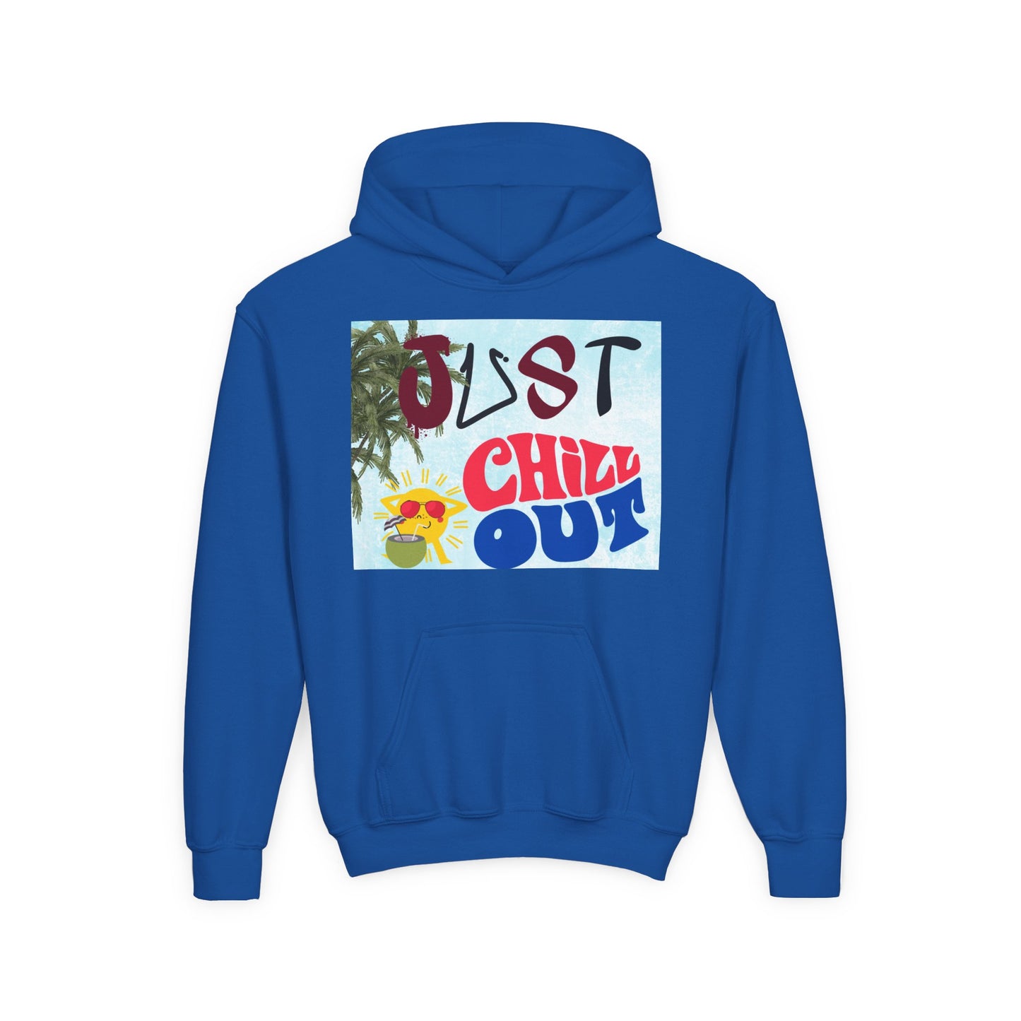 Youth Hoodie with 'Just Chill Out' Design, Relaxed Hooded Sweatshirt for Kids, Cozy Youth Apparel, Gift for Youngsters, Perfect for [...]
