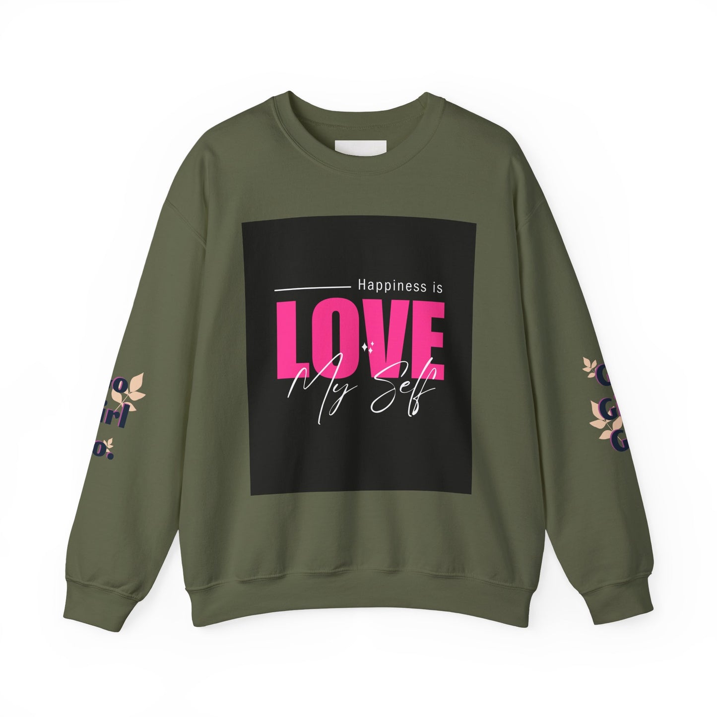 Empowerment Crewneck Sweatshirt - Happiness is Love, Girls, Self-Love, Gift for Her, Cozy Style