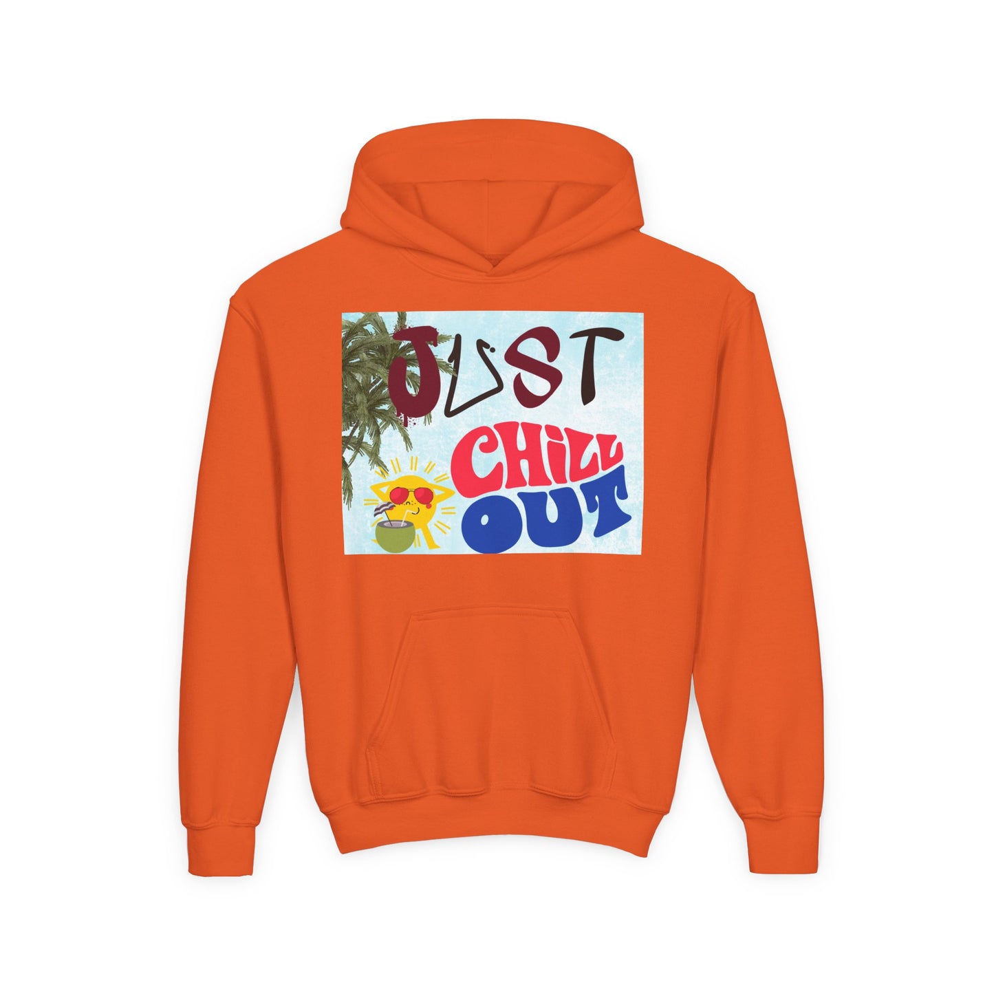 Youth Hoodie with 'Just Chill Out' Design, Relaxed Hooded Sweatshirt for Kids, Cozy Youth Apparel, Gift for Youngsters, Perfect for [...]